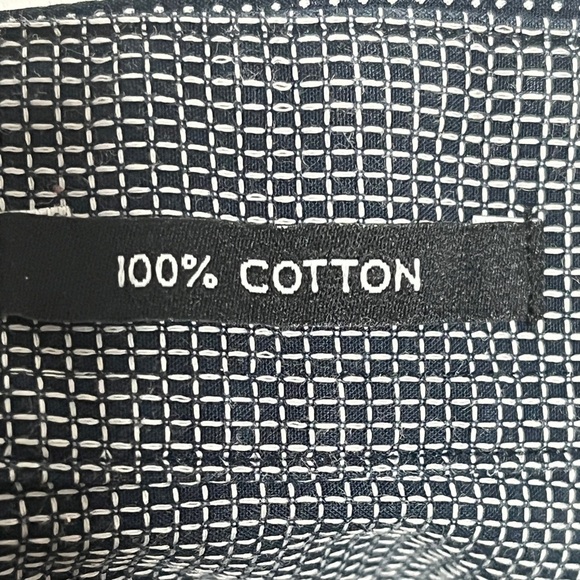 Park Avenue Slim Fit Dress Shirt - 16.5”/42cm, Navy Grid Pattern, 100% Cotton - Picture 4 of 11